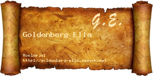 Goldenberg Ella névjegykártya